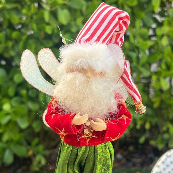 Mark Roberts Vintage Santa Claus ELF Enchanted Forest Fairy Doll Ornament Stripe - Picture 3 of 8